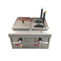 Cuiseur à nouilles électrique commercial 220V en acier inoxydable à 4 foyers, facile à nettoyer, Plug-and-Play, idéal pour les restaurants et la restauration rapide