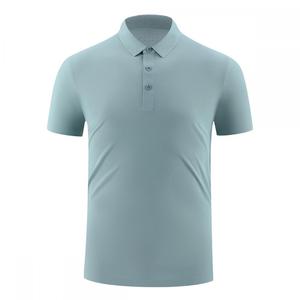 ออกแบบโลโก้เองได้ เสื้อโปโลผู้ชาย แขนสั้น ผ้าเรียบ 170gsm ไนลอน 90% สแปนเด็กซ์ 10% แห้งเร็ว ระบายอากาศดี ไร้ตะเข็บ - Product Image 2