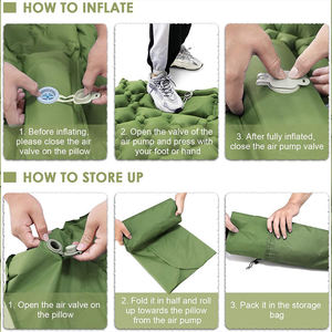 Colchoneta Inflable Plegable, Portátil e Impermeable para Camping y Senderismo, con Almohada y Bolsa de Almacenamiento, 8cm de Grosor, para 1-2 Personas, Uso en Tiendas de Campaña y Automóviles - Product Image 5