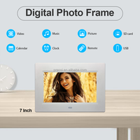 Cadre photo numérique avec écran IPS de 7 pouces, résolution 1024*600, option batterie, grand angle de vision, écran LCD 4 Go, lecture vidéo, cadre photo