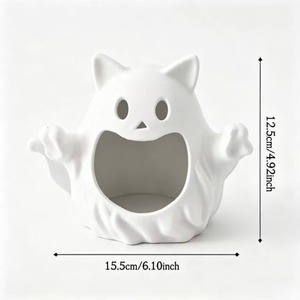Ciotola Decorativa 3D a Forma di Gatto Fantasma per Caramelle, Ornamento da Tavolo per Halloween - Product Image 2