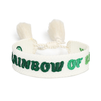 Bracelets verts Festival de la Saint Patrick BONNE CHANCE Carnaval Bracelet tissé à pampilles fait main