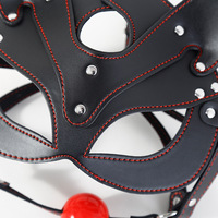 Jouet sexuel adulte réglable Masque de renard monté sur la tête Bouchon de dilatation de la bouche BDSM Dispositif de bondage en cuir