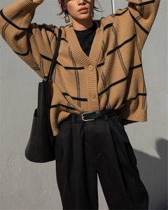 <strong>Cardigan</strong> <strong>Women</strong> Sweater Oversize Jumper V Neck Knitted Thick <strong>Warm</strong> Female Sweaters Elegant Long Sleeve Top <strong>Cardigans</strong> - Product Image 4