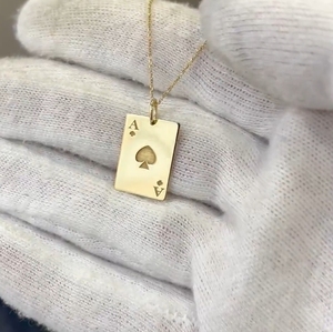 <span class=keywords><strong>Oro</strong></span> 18k placcato <span class=keywords><strong>asso</strong></span> di picche collana di Poker con ciondolo di carte da gioco Charm <span class=keywords><strong>oro</strong></span> portafortuna gioielli di buona fortuna - Product Image 5