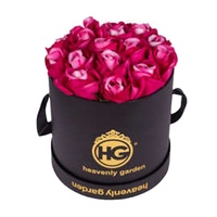 Boîte-cadeau de fleurs florales rondes avec logo personnalisé Boîtes en velours pour fleurs Boîte-cadeau de maman pour la Saint-Valentin