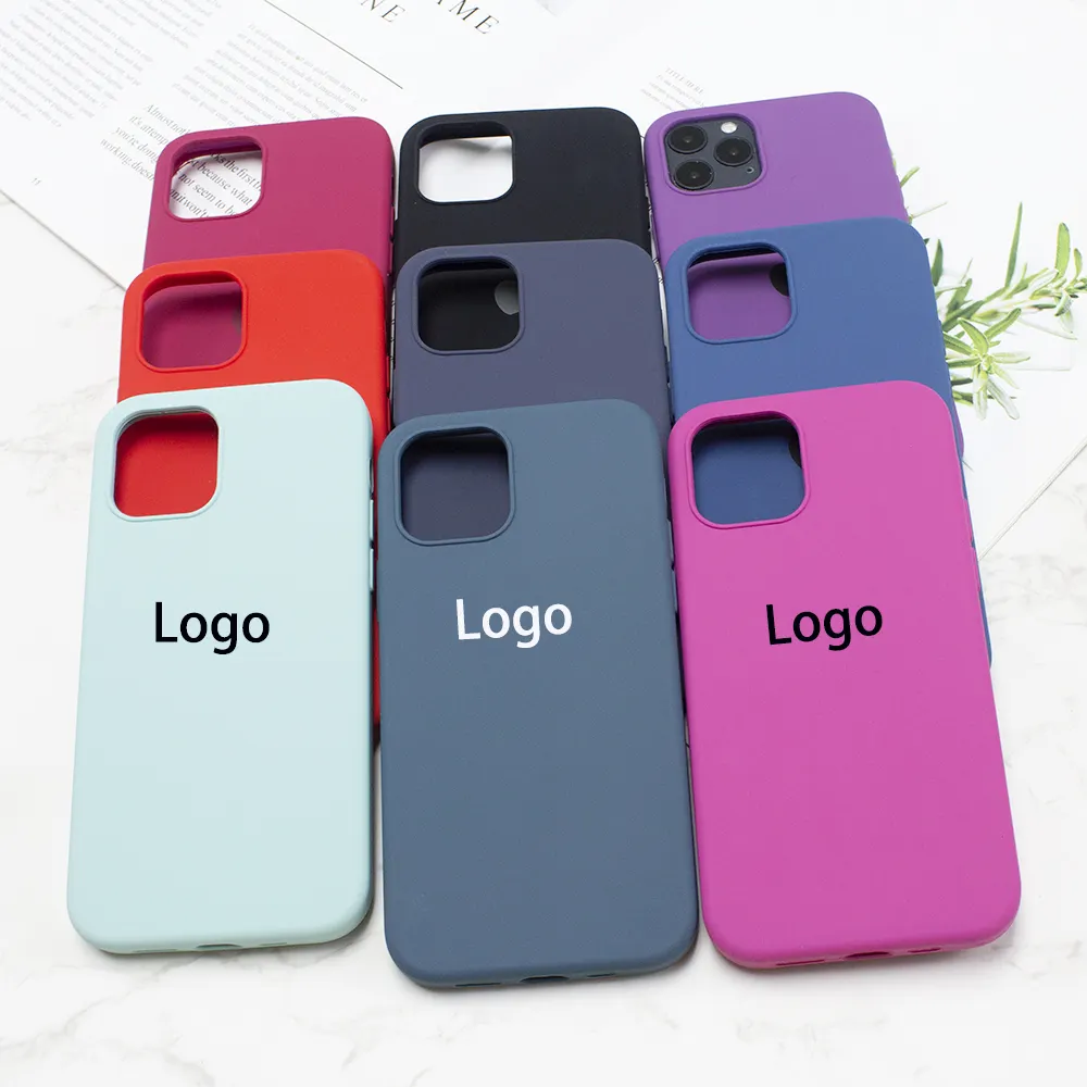 Free Sample Luxury Liquid Silicone Phone Case Cover For iPhone 6 7 8 plus X Xs Xr 11 12 13 Pro Max Cases with Logo