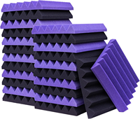 Panneaux acoustiques modernes en mousse de polyuréthane multicolores insonorisants pour studio d'enregistrement, salle de streaming, cabine musicale, école