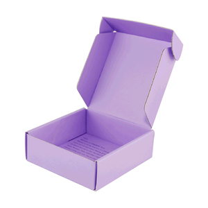 high quality both sides printing cute purple packaging custom boxes with logo