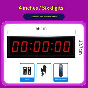 LED <b>Digital</b> Timer <b>Clock</b> Rectangle Scoreboard Display with Remote Start Stop USB and <b>Battery</b> Power for Training Competition - Product Image 5