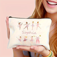 Bolsa de Cosméticos y Artículos de Aseo de Lona con Diseño Europeo y Nombre Personalizado, Multifuncional para Hombres y Mujeres, Almacenamiento de Viaje, Regalo de Cumpleaños/Festivales