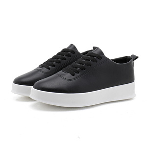 Zapatos Deportivos Casuales Ligeros para Hombre, de Cuero PU, Estilo Versátil, Mocasines de Corte Bajo con Cordones, Amortiguación, Color Negro Puro, Antideslizantes, para Invierno - Product Image 3