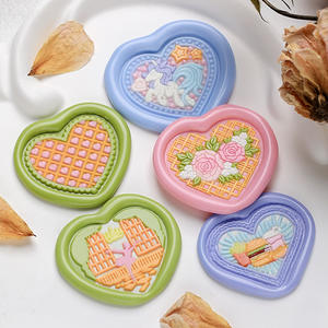 Cabezas de sello de cera de la serie Corazón Irregular, de latón grabado para decoración, con forma de corazón, para diario. - Product Image 1