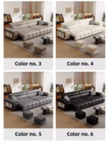Canapé Sectionnel Zéro Mur Intelligent à Commande Vocale IA, Cadre en Bois Moderne, Cuir Véritable, Trois Places, Écologique, pour Hôtels et Villas
