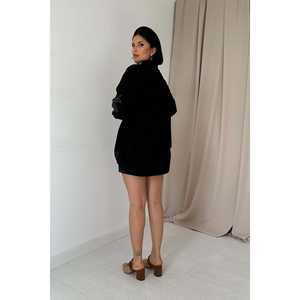 Blusas y Camisas de Lino Bordadas con Lentejuelas para Mujer al por Mayor, Color Negro Flameado - Product Image 1