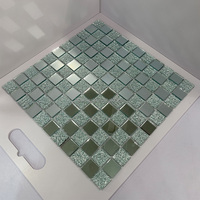 Mosaïque abstraite couleur or et argent pour crédence de cuisine, mosaïque de verre miroir biseauté en forme de diamant pour salon