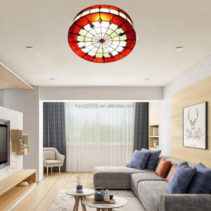 Lámpara Colgante de Estilo Tiffany Mediterráneo con Vidrio de Colores LED, Base de Acero, Hecha a Mano, Luz Cálida de 2700K - Product Image 2