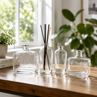 Bouteille diffuseur à roseaux en verre transparent grande capacité, la plus vendue, avec logo personnalisé, 100ml 190ml 200ml 330ml, flacon de parfum de luxe vide