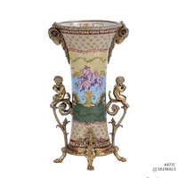 Vase à fleurs d'intérieur en céramique et métal, style dragon traditionnel antique, pour la décoration de la maison