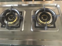 Table de cuisson à gaz en acier inoxydable avec brûleur haute performance 35 km et 2*7 kW, avec bac de récupération des gouttes et allumage piézoélectrique, direct usine