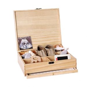 Baby <b>Keepsake</b> <b>Box</b> Wooden Baby's First Year Library Diy <b>Memory</b> Organizer - Product Image 1