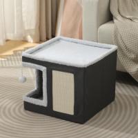Lit pour chat moderne pliable en peluche douce avec griffoir pour chats mignons, durable, pour la maison, meubles pour animaux de compagnie pour l'école et la cuisine