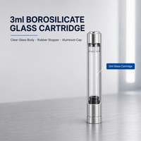 Flacon en verre stérile rechargeable de 3 ml pour emballage de liquides, avec logo imprimé personnalisé, options de couleur, commande en gros