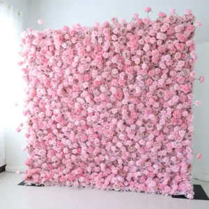 Свадебные украшения коврик Искусственный шелк цветок розы материалы светло-фиолетовый пион розовый цветок стены для украшения свадебных мероприятий