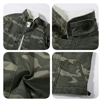 Manteau d'hiver Hommes Coupe-vent épais Fleece Casual Outwear 100% Cotton Parka Overcoat Jacket