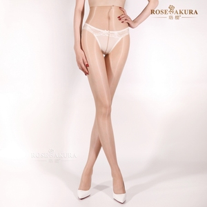 Rosesakura 480-<span class=keywords><strong>Collant</strong></span> brillant à l'huile Aurora-<span class=keywords><strong>Gousset</strong></span> sans couture et conception d'entrejambe ouverte, haute densité soyeuse transparente 8558 8559 - Product Image 4