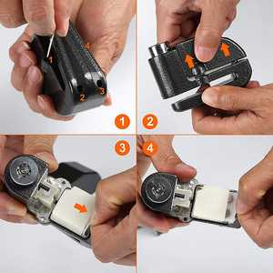Cerradura antirrobo para freno de disco, aleación de aluminio, para motocicleta, bicicleta, vehículo eléctrico, alarma, cerradura de seguridad, color negro - Product Image 2