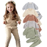 Ensembles de pantalons et sweats à capuche unisexes en coton biologique pour enfants, couleur unie, pour garder au chaud, sweats à capuche pour bébés et nourrissons