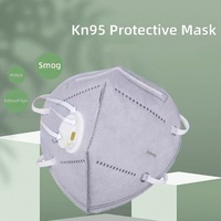 Masque respiratoire jetable blanc KN95 avec charbon actif et valve d'expiration, larges attaches auriculaires, masque de protection contre la poussière industrielle