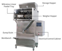 Haute capacité 3000g Grain particule Double échelles linéaire pesage trémies Vibration Machine de remplissage