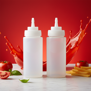 Bouteilles de condiment en plastique à presser, sans BPA, distributeurs de sauce tomate en plastique pour le ketchup et le barbecue - Product Image 2