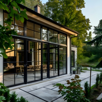 Porte coulissante robuste en acier inoxydable pour balcon, étanche, double vitrage, pour villa extérieure résistante aux intempéries