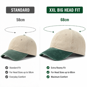 Casquette de baseball oversize <span class=keywords><strong>XXL</strong></span> 68 cm avec calotte profonde en sergé de coton, logo personnalisé – Unisexe toutes saisons - Product Image 3