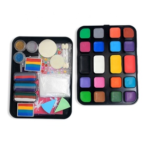 Kit de peinture pour le visage pour enfants, à base d'eau, multicolores, sain et sûr, comprenant un pinceau, un <span class=keywords><strong>pochoir</strong></span>, des paillettes et une éponge - Product Image 3
