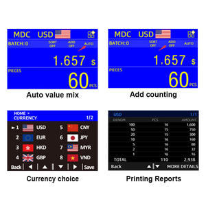 Contador de billetes P100 con soporte para tipos de <span class=keywords><strong>moneda</strong></span> personalizados, máquina bancaria comercial de clase A dedicada para el manejo inteligente de dólares estadounidenses - Product Image 6