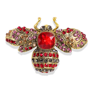 Broche en gros d'animaux et d'insectes, broche abeille et araignée incrustée de strass, accessoires de vêtements en cristal pour cadeaux