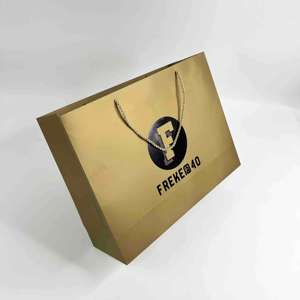Bolsas de Papel Doradas Impresas Personalizadas al por Mayor con Asas de Cuerda, Bolsas de Regalo para Tiendas de Ropa de Alta Gama - Product Image 3