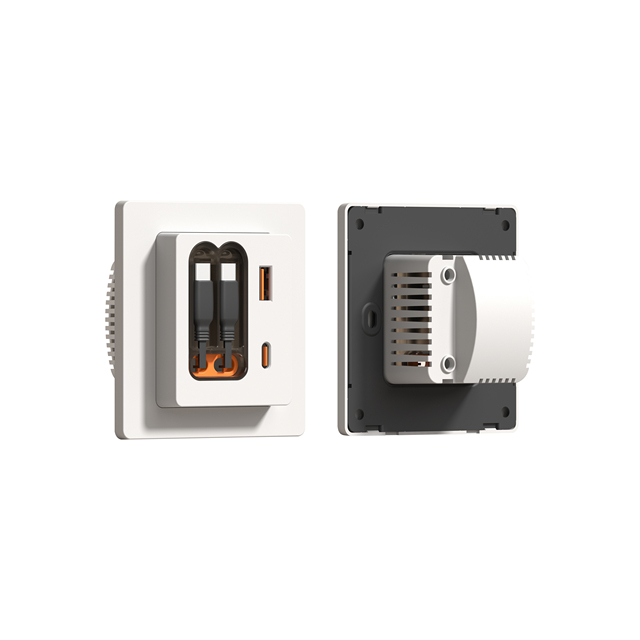 Wall Socket With Telescopic Charging Line 20W USBA+USBC Port Fast Charging USB Socket