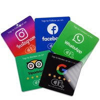 Carte de révision NFC en acrylique pour table, Google, puce NTAG215, panneau de commande par QR, activez en appuyant sur votre téléphone