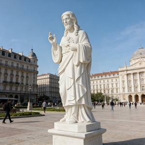 Estatua de Mármol de Jesús Blanca de Diseño Europeo Hecha a Mano y Personalizada para Jardín de Iglesia, Tamaño Real - Product Image 6