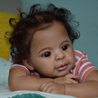 Muñeca Reborn de Vinilo de Estilo Nuevo, Simulación Realista, Juguete de Regalo, Bebé Africano Recién Nacido, Confort para Niños Pequeños, Regalo de Cumpleaños Negro para Niños