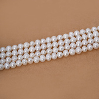 Perles de pomme de terre 5A de 7-8 mm, perles en vrac, haute brillance, peau propre, perles d'eau douce cultivées authentiques pour collier et bracelet