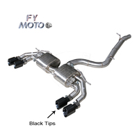 Système d'échappement pour VW GOLF R MK7 MK7.5 avec embouts noirs et adaptateur de soupape OEM