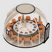 Maison Bulle Transparente de Luxe, Tente Igloo Extérieure pour Glamping, Chambre Étoilée, Salle à Manger 8 Personnes