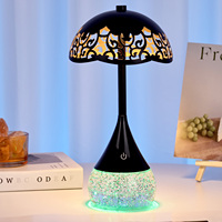 Luxe 3 couleurs lumière étape tactile gradateur luminosité rvb paillettes liquide lumière étudiant lecture LED lampe de bureau avec forme de parapluie