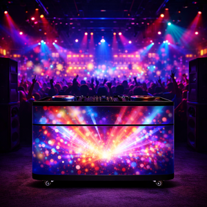 P2.5 Customized P2.5 Flexible Screen DJ Booth Drawer Double Layer LED Player Events Station Desk <b>Table</b> Stand <b>Wheels</b> LED D - Product Image 1